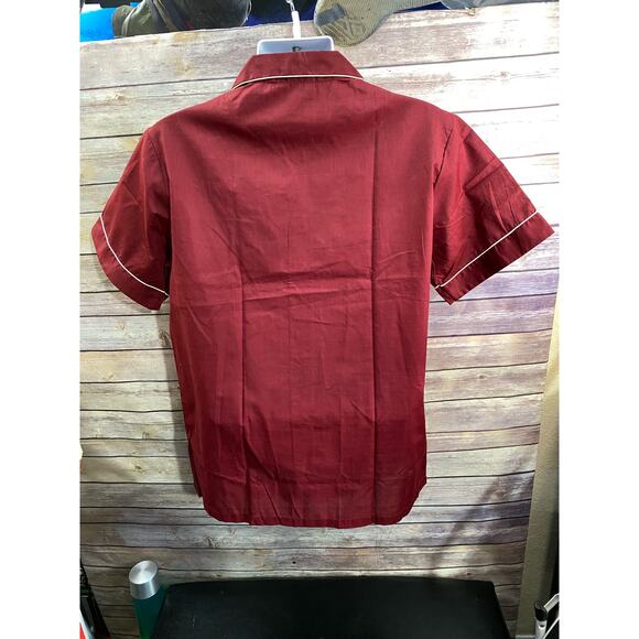 NWT Vintage Double Horse Button Up Asian Embroidered Red Shirt Mens Size Medium - Picture 9 of 12